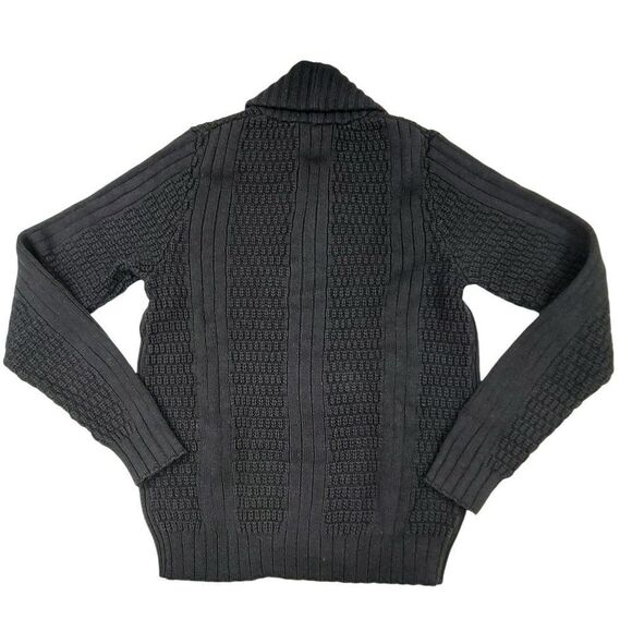 Guess Sweater Womens Small Black Waffle Knit Button Up Shawl Collar School Work - Picture 3 of 10